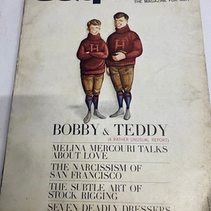 Esquire April 1962 Vintage Magazine Bobby and Teddy Kennedy Melina Mercouri