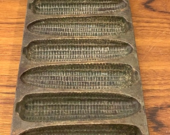 Vintage Wagner Ware Junior Krusty Korn Kobs Cast Iron Corn Bread Pan