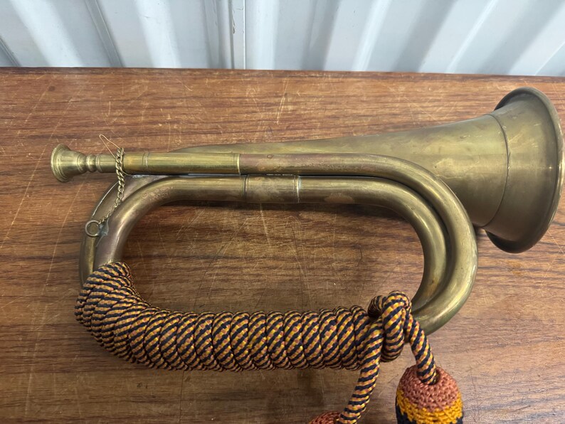 String Handle On Bugle Vintage Mid Century Brass Bugle Wall / Bar Decor - Etsy