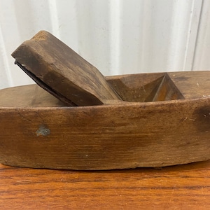 Vintage Wooden Hand Plane Cast Iron Blade