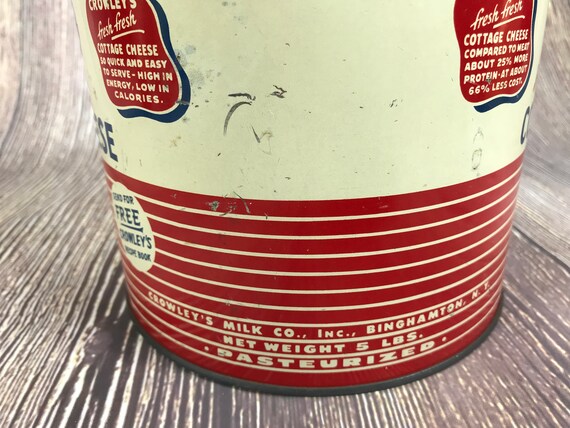 Vintage Crowley S Dairy Creamed Cottage Cheese 5llb Metal Etsy