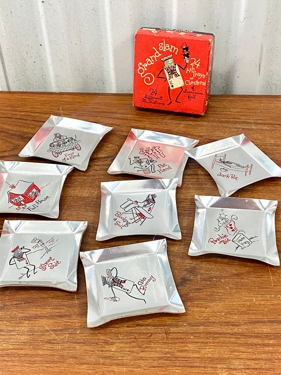 ヴィンテージ60sミッドセンチュリー灰皿トランプ彫刻 ヴィンテージ