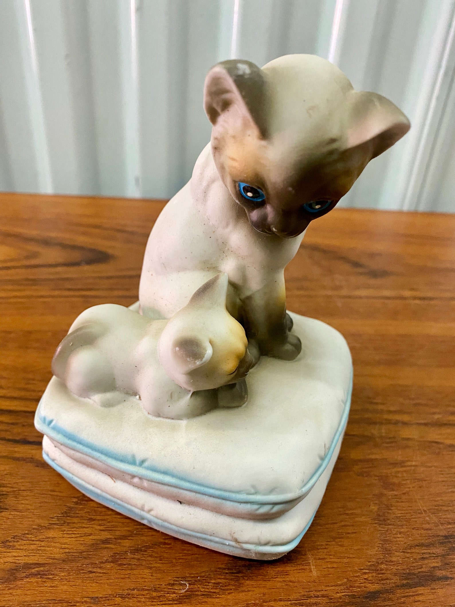 Vintage Siamese Cat & Kitten Music Box Mann Japan Hand Etsy