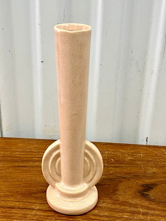 Antique Art Deco Light Pink Ceramic Bud Vase Etsy