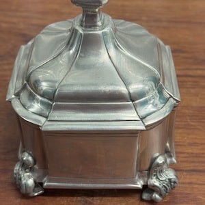 Vintage Reproduction Pewter 18th Century Dutch Tobacco Box MMA