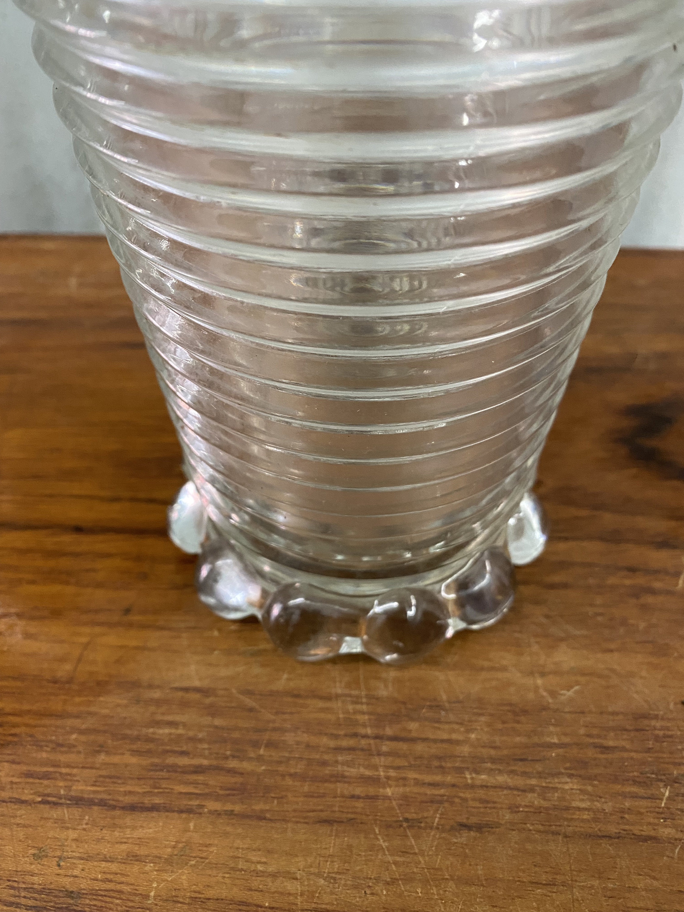 Vintage Anchor Hocking Manhattan Pattern 8 Inch Footed Glass Etsy