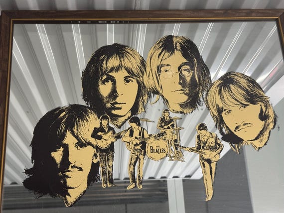 Vintage Beatles 1970s Mirror Framed 26 X 20 - Etsy
