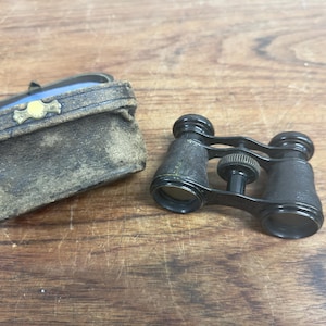 Antique Opera Glasses Binoculars W/ Leather Case