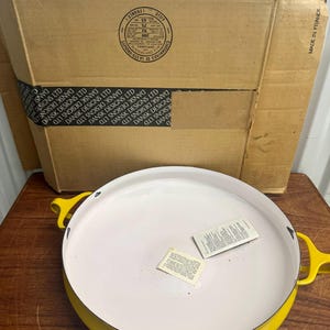 Vintage Yellow Dansk Kobenstyle 13.5" Paella Pan, New Old In Box Made In France