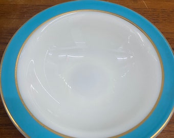 vintage Aqua Blue White Gold Rimmed Pyrex Bowl 6 »