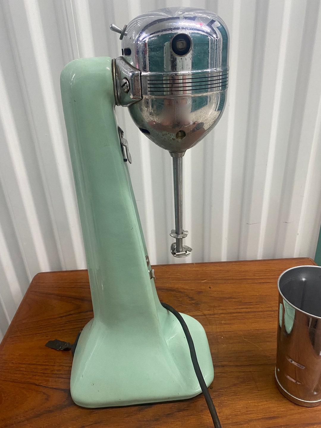 Vintage 1950s Aqua Oster Malt Milkshake Mixer Model 40 Working Original
