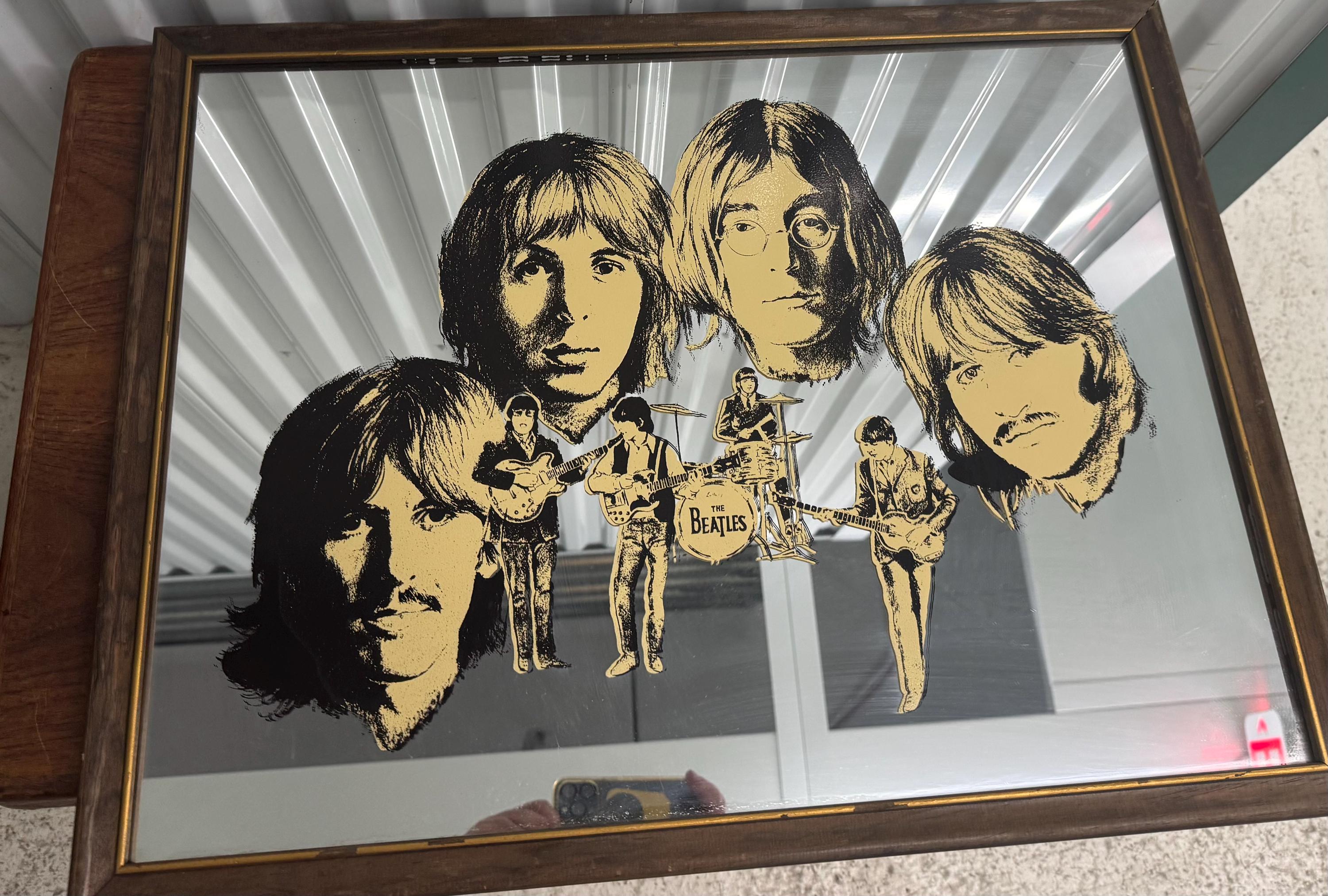 THE  BEATLES  の鏡 Vintage Beatles 1970s Mirror Framed 26 X 20 - Etsy