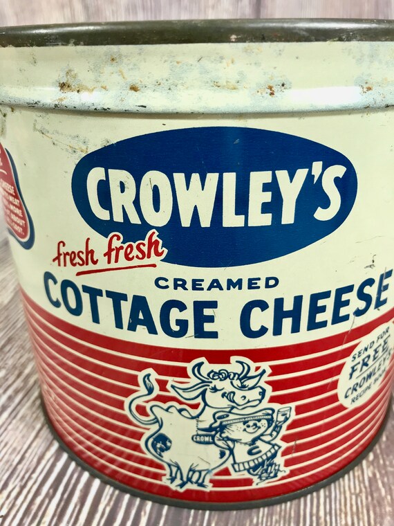 Vintage Crowley S Dairy Creamed Cottage Cheese 5llb Metal Etsy