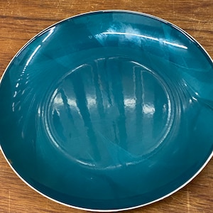 Early Vintage Catherineholm Blue Enamel Dish Norway Mid Century