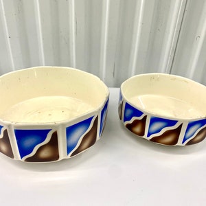 Art Deco Bauhaus Era Pottery Bowl Set by Annaburg Spritzdekor Airbrush