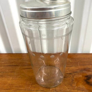 Vintage Mid Century Etched Glass Cocktail Shaker