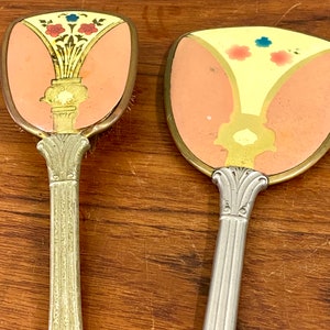 Vintage Art Deco Celluoid Hair Brush & Mirror