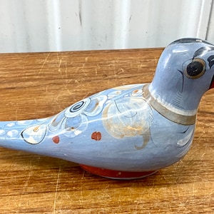 Vintage Mexican Vintage Tonala Pottery Hand Painted Bird Dove