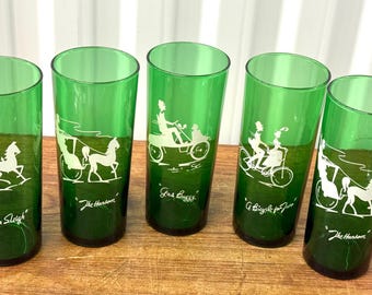 5 vasos vintage de mediados de siglo, de la década de 1950, con silueta de los años noventa, de Anchor Hocking
