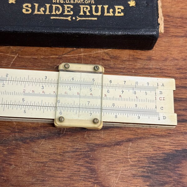 Vintage Keuffel & Esser Polyphase Slide Rule W/ Box