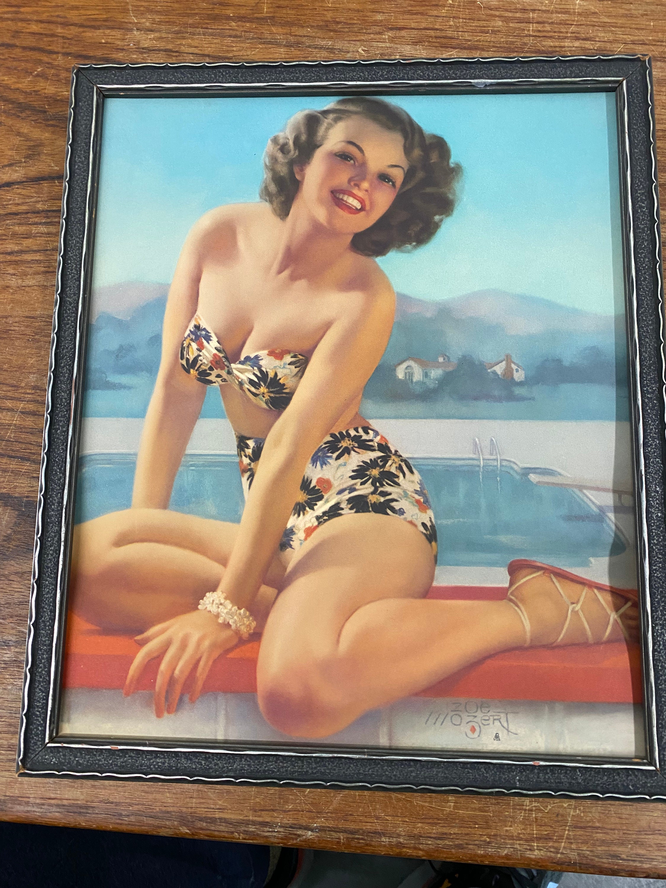 Swimming Pin-up Girl Art Print by PinUpMuseum