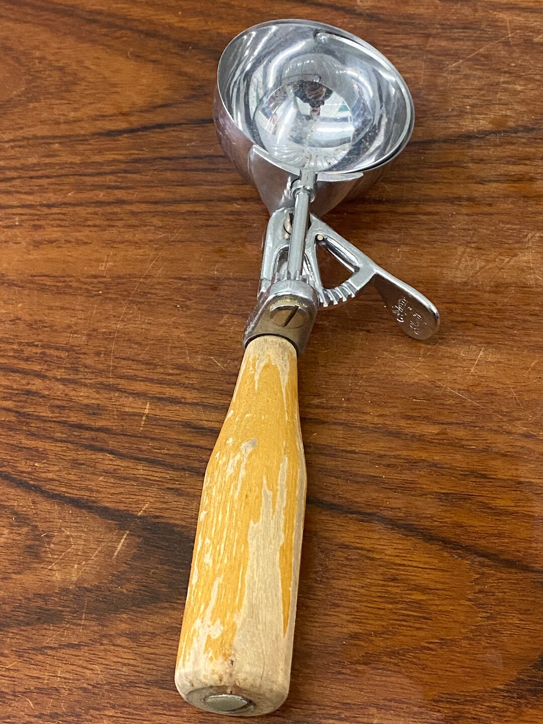Vintage Shore Craft Wood Handle Ice Cream Scoop Etsy