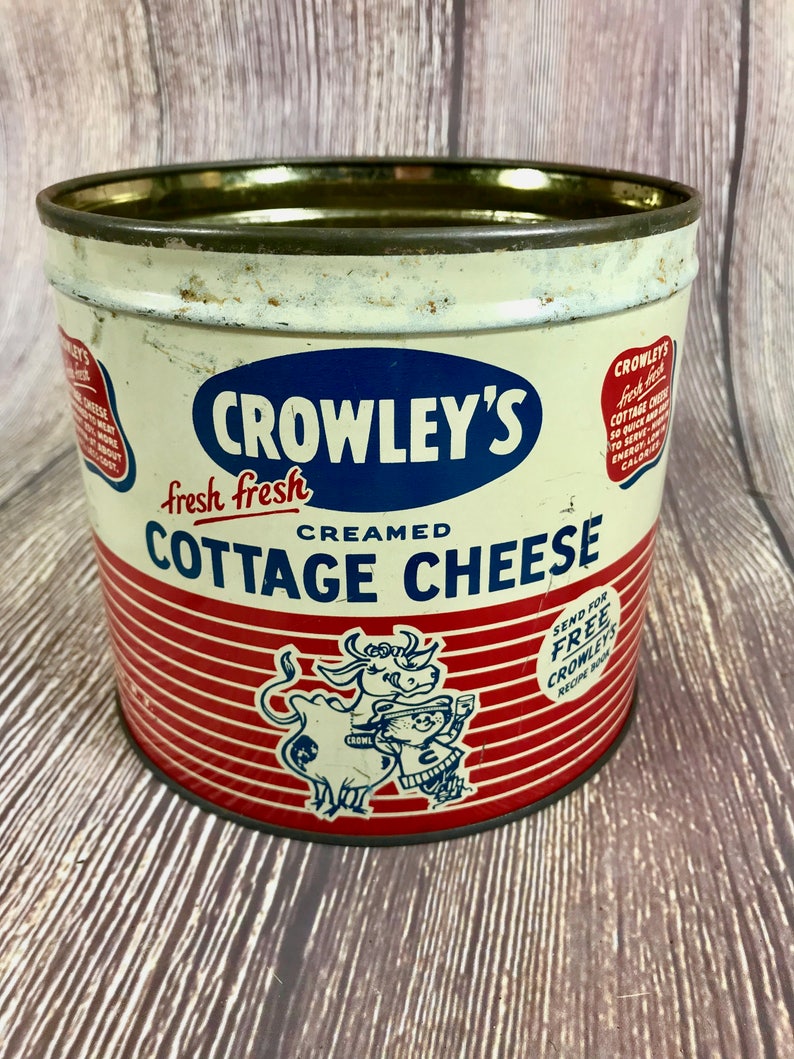 Vintage Crowley S Dairy Creamed Cottage Cheese 5llb Metal Etsy