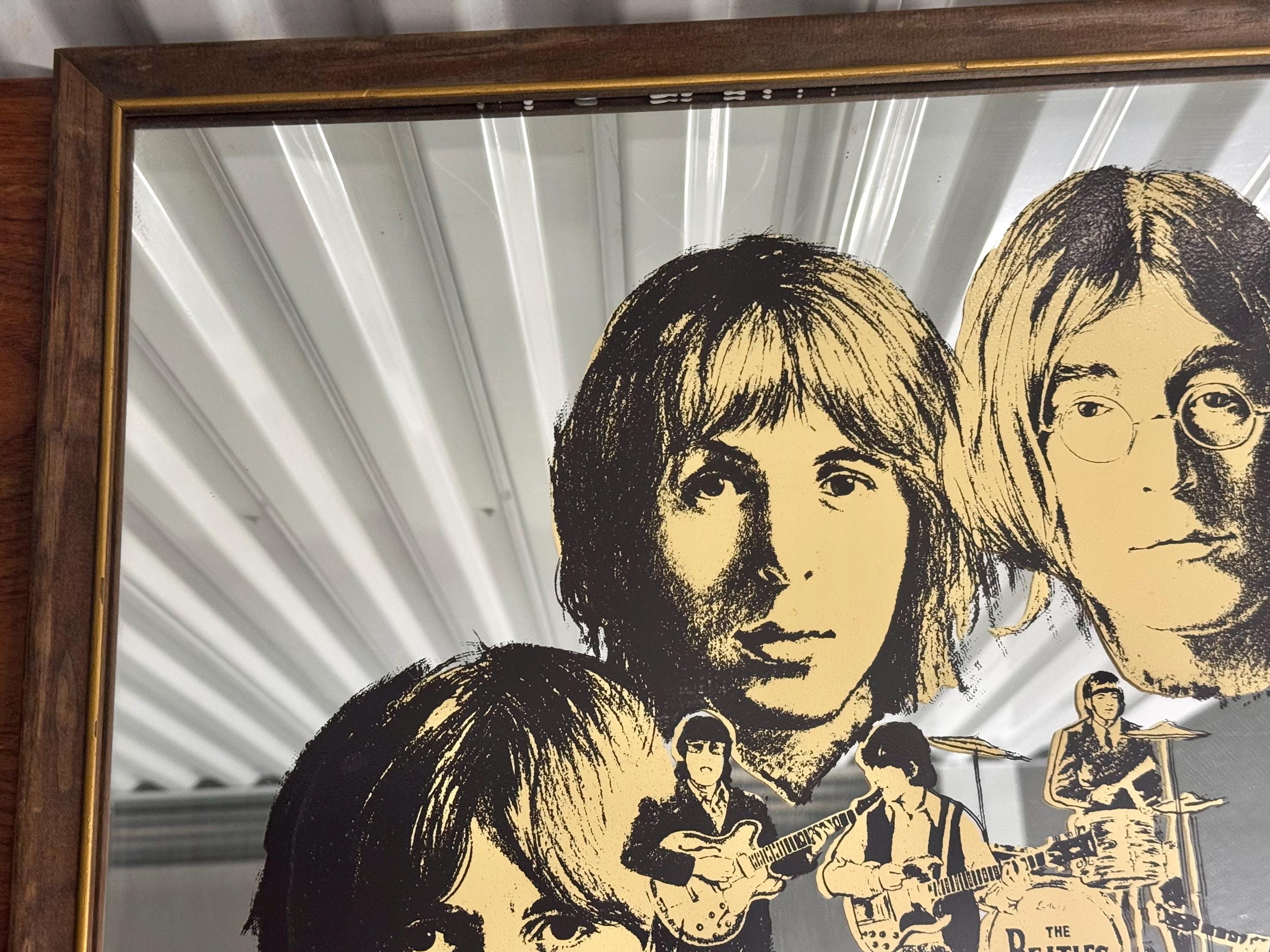 Vintage Beatles 1970s Mirror Framed 26 X 20 - Etsy
