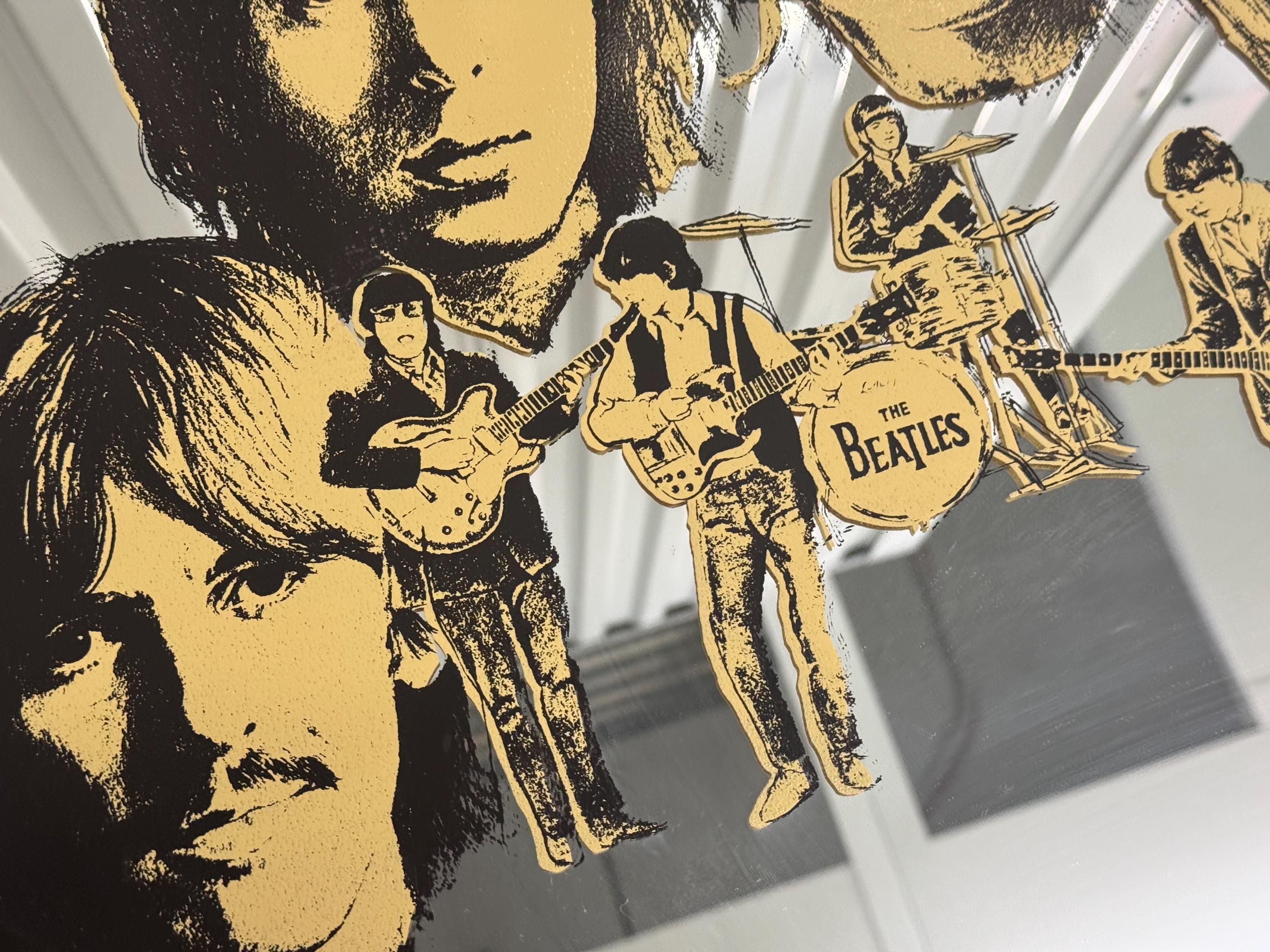 Vintage Beatles 1970s Mirror Framed 26 X 20 - Etsy