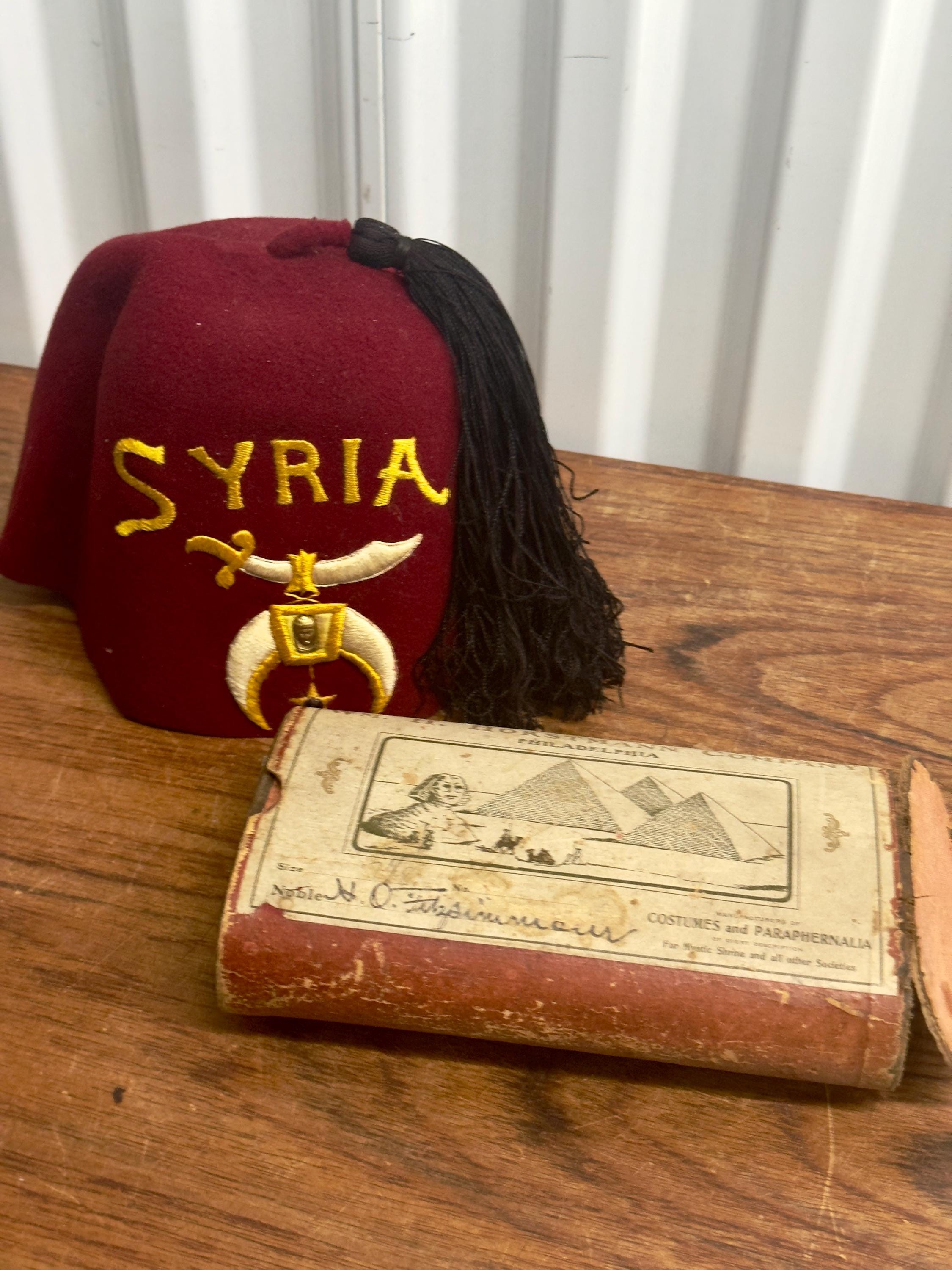 Vintage Wm. H. Horstmann Co. Red Masonic Shriner Fez Hat W