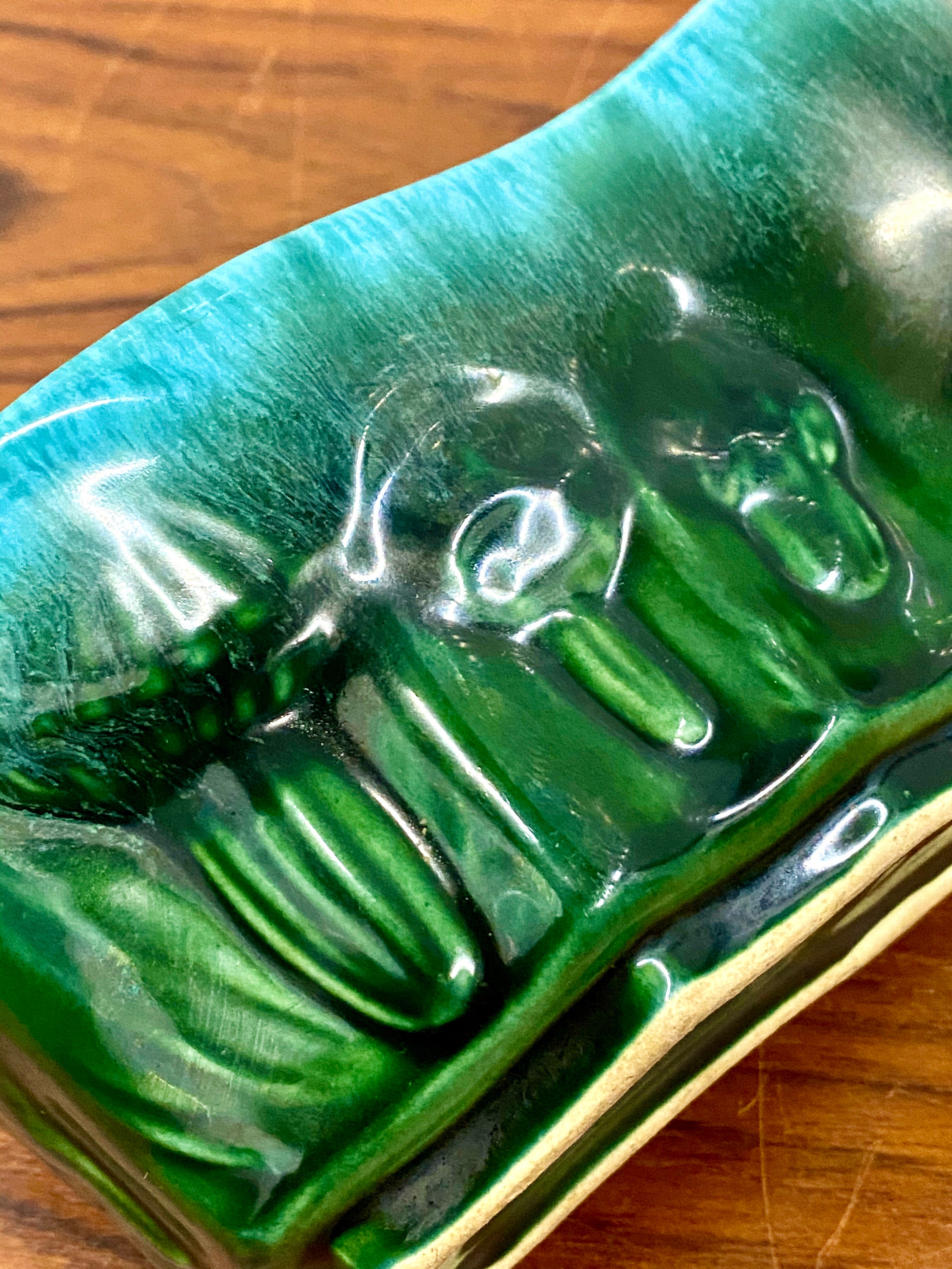 Vintage Blue Green Drip Edge Hull Pottery Planter with Raised Etsy