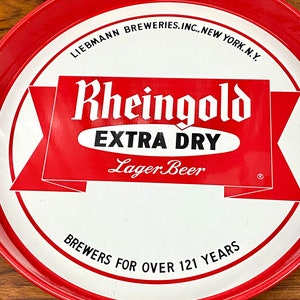 Vintage 12&quot; RHEINGOLD Extra Dry Beer Advertising Metal Serving Tray