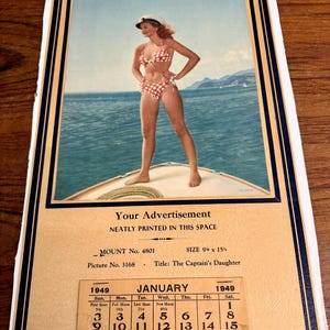 1948 Vintage Salesman Sample Bikini Pin Up Girl Calendar