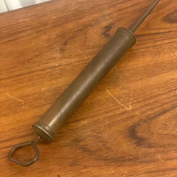 Antique Vintage Copper Metal Syringe