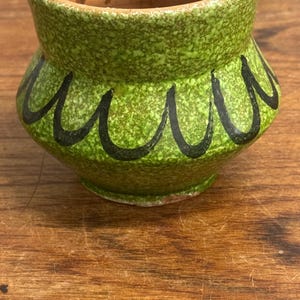 Vintage Mid Century Italian Pottery Melrose Green Vase Planter