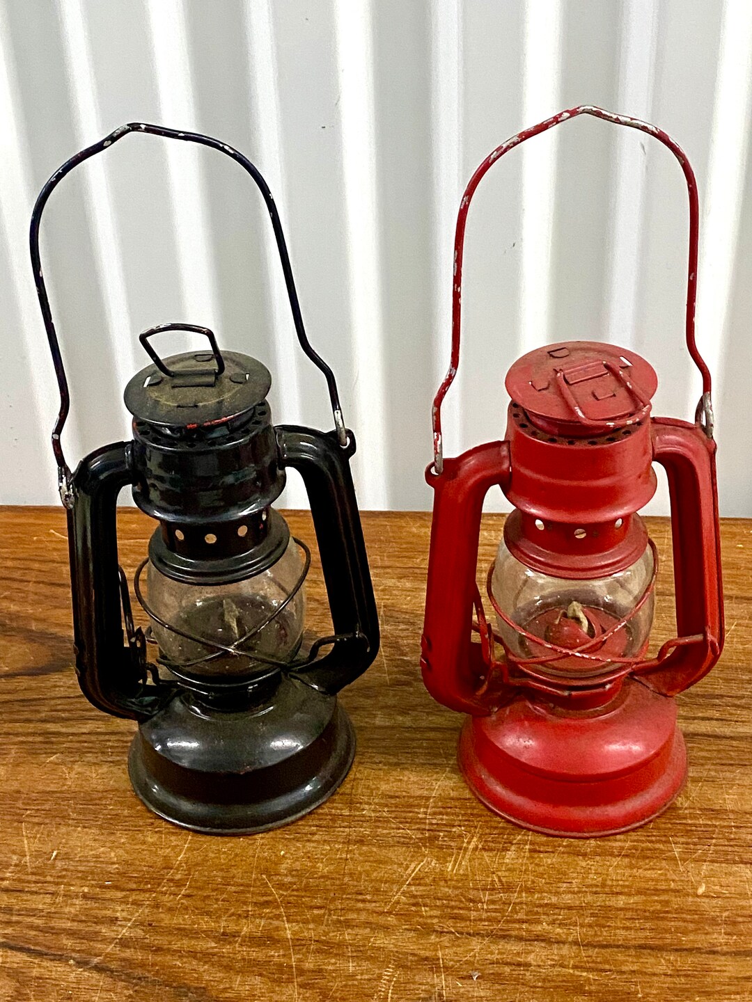 2 X Small Vintage Oil Lamps Made in Hong Kong Etsy