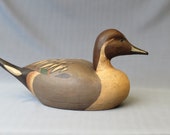 Antique vintage style handcarved Pintail Drake decoy