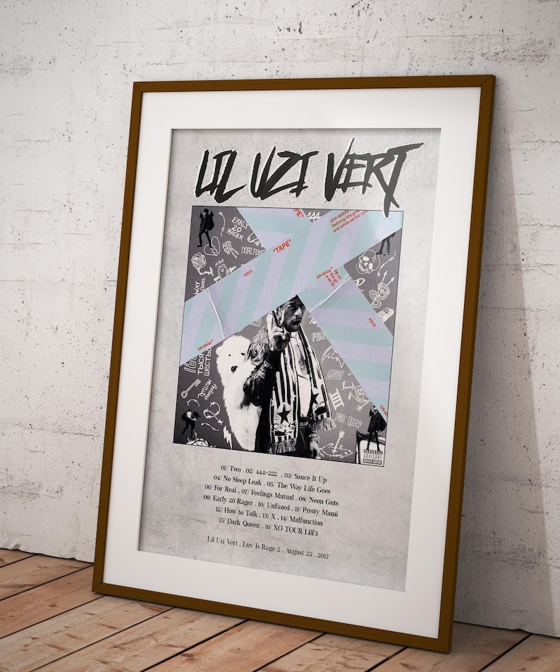 Lil Uzi Vert Luv Is Rage 2 Album 2017 Hip Hop Cover Art Silk Canvas Poster Print