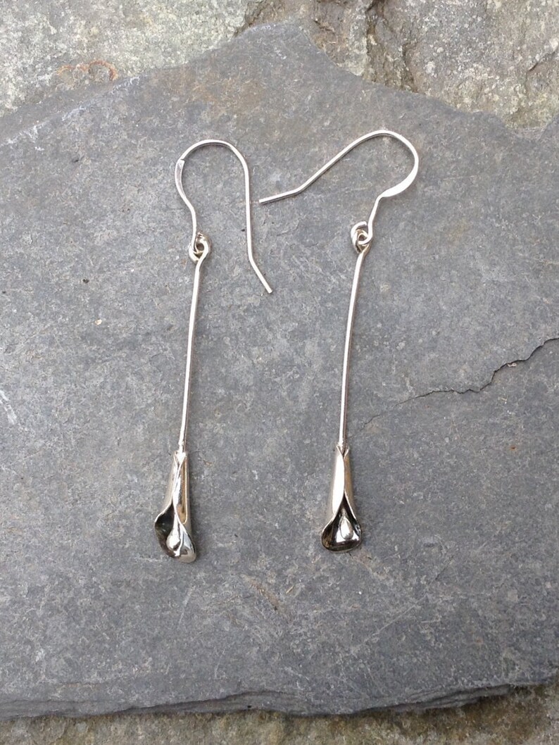 Lily earrings sterling silver image 1