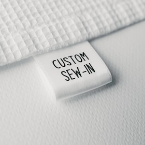 500 Custom Brand Labels (woven edges, fabric labels, sew-in custom care labels, garment labels)