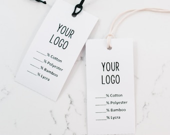 100 Custom Hang Tags | Clothing Branding for Small Business | Logo Swing Cards