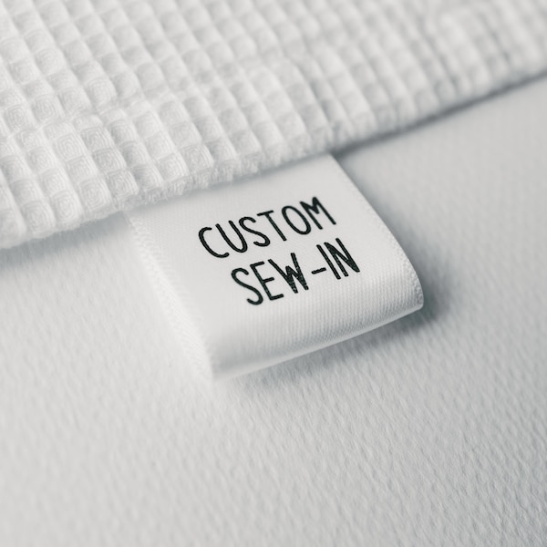100 Custom Brand Labels | Clothing Labels for Small Business | Sew-In Fabric Tags, Woven Edge