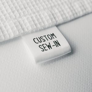 200 Custom Brand Labels (woven edges, fabric labels, sew-in custom care labels, garment labels)