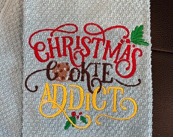 Christmas Cookie Addict Kitchen towel