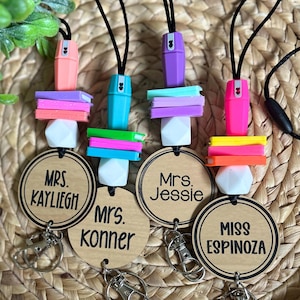 flair pen Teacher Lanyard, Book Lanyard, Gift for Educators, Custom teacher lanyard, personalized teacher gift