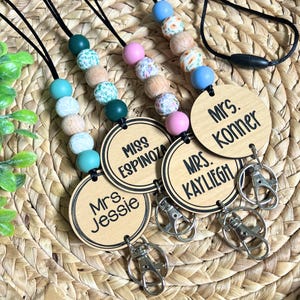 Teacher Lanyard, Floral Lanyard, Boho Lanyard Gift for Educators, Custom teacher lanyard, personalized teacher gift