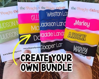 Custom Bundle Reusable Silicone Cup labels, Daycare Bottle Labels, Sports Bottle Cup Bands, Custom Back to School Name Labels