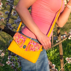 Flap Bag Pattern – PDF Sewing Pattern – Crossbody Clutch Tote – Singapore Sling Bag - Easy Beginner Bag – Instant Download
