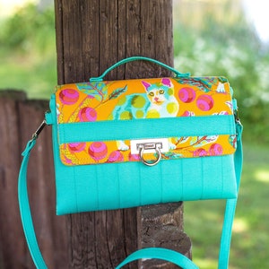 Gefaltet, Zwei Fächer Crossbody Tasche in Zwei Größen, Reißverschluss Tasche, Zip Bag, Klappenverschluss, Handtasche PDF Schnittmuster