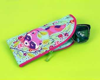 A Zippered Sunglasses Case - Raccoon Case - PDF Sewing Pattern - Zipper Pouch